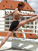 Small Breast, Flexible Yanna is naked on the rooftop