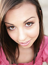 Small Breast, Brunette teen posing gives fantastic head