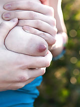 Big Nipples, Ryan is able to find a lactating legal teen girl and sucks the milk right out of Lara's nipples.