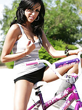 Public Nudity, Breanne is a hot chick and she's on a bike... before riding Ryan!