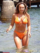 Micro Bikini, Sexy bikini teens dont mind posing on the beach
