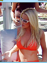 Micro Bikini, Jenny McCarthy plays along with her huge boobs and shows some ass
