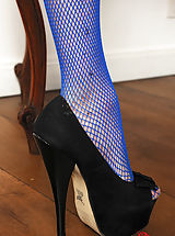 High Heels, Rockstar schoolgirl strips for us in heels and stockings